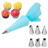 6-24 Pcs Set Pastry Bag and Stainless Steel Cake Nozzle Kitchen Accessories For Decorating Bakery Confectionery Equipment - 6pcs SET1 Blue