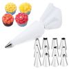 6-24 Pcs Set Pastry Bag and Stainless Steel Cake Nozzle Kitchen Accessories For Decorating Bakery Confectionery Equipment - 12pcs SET6 White