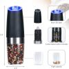 Electric Salt and Pepper Grinders Stainless Steel Automatic Gravity Herb Spice Mill Adjustable Coarseness Kitchen Gadget Sets - 1pcs Silver