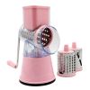 1pc; Rotary Cheese Grater; Kitchen Mandoline Vegetable Slicer With 3 Interchangeable Blades - Blue