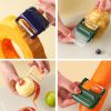 Fruit Peeler Magnetic Design Non-slip Sharp Peeling Fruit Grater Double-sided Blade Vegetable Potato Peeler Kitchen Gadget - Green