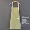 1pc Adjustable Kitchen Cooking Apron Cotton And Linen Machine Washable With 2 Pockets - Pink